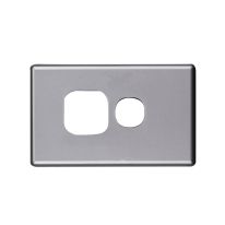 040.0.0108 Elegant Single GPO Aluminium Plate - Horizontal - Silver Matte