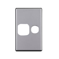 040.0.0109 Elegant Single GPO Aluminium Plate - Vertical - Silver Matte