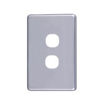 [040.000.0042] 040.000.0042 Classic 2 Gang Switch Cover  - Silver