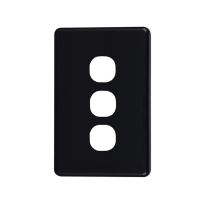 [040.000.0053] 040.000.0053 Classic 3 Gang Switch Cover  - Black