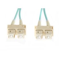 [FL.OM4SCSC2M] 2m SC-SC OM4 Multimode Fibre Optic Cable: Aqua