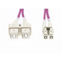 [FL.OM4LCSC1MEV] 1m LC-SC OM4 Multimode Fibre Optic Patch Cable: Erika Violet