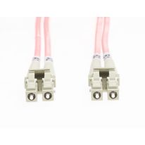 [FL.OS2LCLC3MP] 3m LC-LC OS1 / OS2 Singlemode Fibre Optic Cable: Salmon Pink