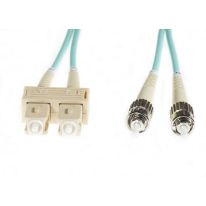 [FL.OM4SCST10M] 10m SC-ST OM4 Multimode Fibre Optic Cable: Aqua