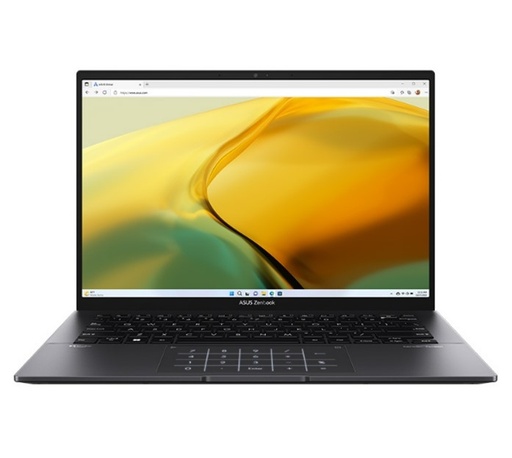 [UM3402YAR-KP429X] Zenbook - 14.0" WQXGA (2560 x 1600) - R7-7730U, 16GB, 512GB, 1xHDMI2.1TMDS, 1xUSB-A, 2xUSB-C, Win11-P, Black, 1YR