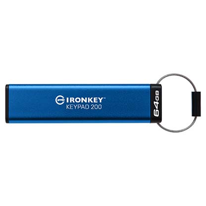 [IKKP200/64GB] 64GB IronKey Keypad 200, FIPS 140-3 Lvl 3 (Pending) AES-256 Encrypted