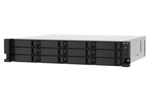 [TS-1273AU-RP-8G] 12-bay rackmount NAS, AMD Ryzen V1000 series V1500B 4C/8T 2.2GHz, 8GB DDR4 RAM  (max. 64GB total, optional ECC RAM support), 2 x 2.5GbE LAN