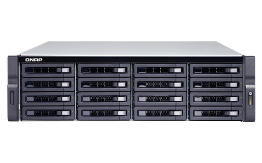[TS-1683XU-RP-E2124-16G] 16-Bay NAS, Intel Xeon E-2124 quad-core 3.3 GHz processor (burst up to 4.3 GHz), 16 GB UDIMM DDR4 (2 x 8GB), 16x 2.5"/3.5" SATA HDD/SSD