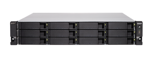 [TS-H1283XU-RP-E2136-32G] 12-Bay QuTS hero NAS, Intel Xeon E-2136 6-core 3.3 GHz processor (up to 4.5 GHz), 32 GB ECC DDR4, 12x 2.5"/3.5" SATA HDD/SSD