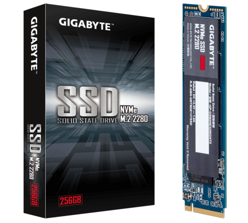[GP-GSM2NE3256GNTD] Gigabyte, SSD, M.2(2280), NVMe, PCIE 3x4, 256GB, Read:1700MB/s(180k IOPs),Write:1100MB/s(250k IOPs), 2.6W, 5 Years Limited Warranty