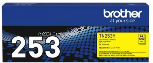[TN-253Y] YELLOW TONER CARTRIDGE TO SUIT HL-3230CDW/3270CDW/DCP-L3015CDW/MFC-L3745CDW/L3750CDW/L3770CDW (1,300 Pages)