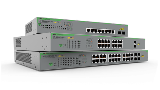 [AT-GS950/10PS-V2-40] WebSmart switch 8-port 10/100/1000T PoE (8 PoE Enabled) with 2 SFP ports AU Power Cord.