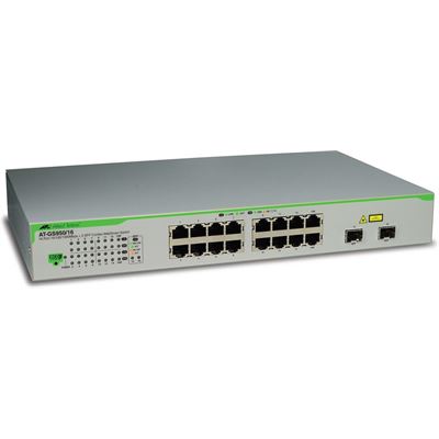 [AT-GS950/16-40] WebSmart switch 16 port 10/100/1000TX + 2 SFP Combo ports, AU Power Cord.