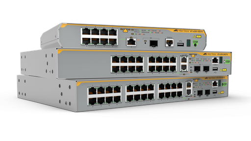 [AT-x330-20GTX-40] 16-port 10/100/1000T stackable switch with 2x 1/2.5/5/10 Gigabit copper uplinks, 2x SFP/SFP+ slots, and one fixed power supply AU Power Cord.