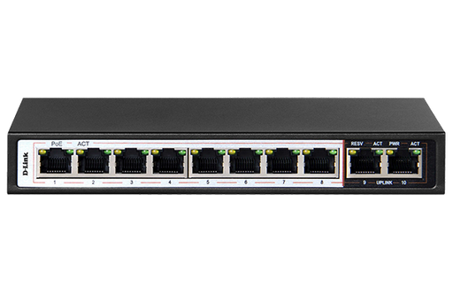 [DES-F1018P-E] 18-Port PoE Switch with 16 10/100Mbps Long Reach PoE+ Ports and 2 Gigabit Uplinks with Combo SFP. PoE budget 150W