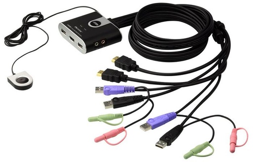 [CS692-AT] 2 Port USB 2.0 HDMI / Audio Cable KVM Switch Support HDCP, Video DynaSyna, Mouse emulation, Keyboard emulation - [ OLD SKU: CS-692 ]