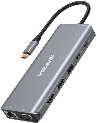 [VL-UCTDMH] VL-UCTDMH Aluminium 14-in-1 Triple Display Multifunctional USB-C Hub