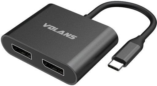 [VL-UC2DP] VL-UC2DP Aluminium 8K USB-C to Dual DisplayPort Adapter with MST Dual Monitor