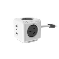 [011.165.4070] PowerCube 4 Power Outlet 2 USB A and 1 USB C 20W charging outlets | 1.5m Grey