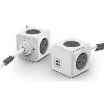 [011.165.5400] PowerCube 4 Power Outlet and 2 USB Ports 1.5m. Grey