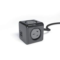 [011.165.5405] PowerCube 4 Power Outlet and 2 USB Ports 1.5m. Black