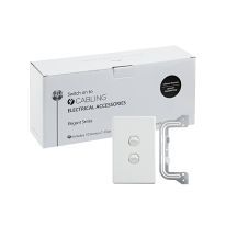 [040.0.0085.10PACK] Elegant Wall Switch 2 Gang 250V 16A - Vertical - 10 Pack with 10 FREE C-Clips