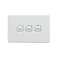 [040.0.0086] Elegant Wall Switch 3 Gang 250V 16A - Horizontal