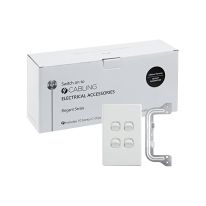 [040.0.0089.10PACK] Elegant Wall Switch 4 Gang 250V 16A - Vertical - 10 Pack with 10 FREE C-Clips