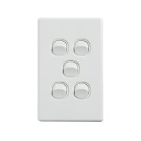 [040.0.0091] Elegant Wall Switch 5 Gang 250V 16A - Vertical