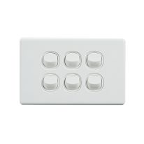 [040.0.0092] Elegant Wall Switch 6 Gang 250V 16A - Horizontal