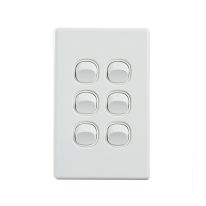 [040.0.0093] Elegant Wall Switch 6 Gang 250V 16A - Vertical