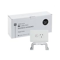 [040.0.0094.10PACK] Elegant Single Power Point 250V 10A - Horizontal - 10 Pack with 10 FREE C-Clips