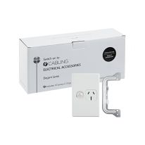 [040.0.0097.10PACK] Elegant Single Power Point 250V 15A - Vertical - 10 Pack with 10 FREE C-Clips