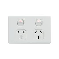 [040.0.0098] Elegant Double Power Point 250V 10A - Horizontal