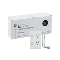 [040.0.0099.10PACK] Elegant Double Power Point 250V 10A - Vertical - 10 Pack with 10 FREE C-Clips