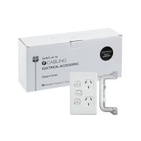 [040.0.0101.10PACK] Elegant Double Power Point 250V 10A with Extra Switch - Vertical - 10 Pack with 10 FREE C-Clips