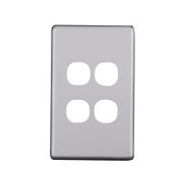 [040.0.0105] Elegant 4 Gang Aluminium Plate - Silver Matte