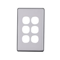 [040.0.0107] Elegant 6 Gang Aluminium Plate - Silver Matte