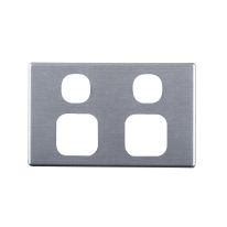 [040.0.0110] Elegant Double power point Aluminium Plate - Silver Matte