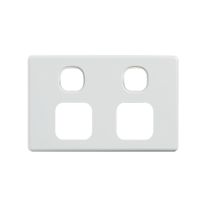 [040.0.0117] Elegant Double Power Point Cover Plate - White