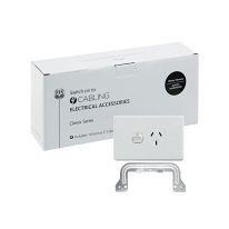 [040.000.0013.10PACK] Classic Single Power Point 250V 10A - Horizontal - 10 Pack with 10 FREE C-Clips