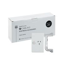 [040.000.0019.10PACK] Classic Single Power Point 250V 15A - Vertical - 10 Pack with 10 FREE C-Clips
