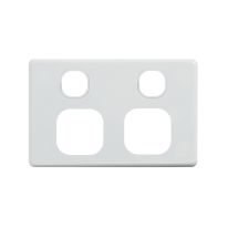 [040.000.0027] Classic Double Power Point Cover Plate - White