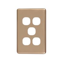 [040.000.0035] Classic 5 Gang Switch Cover - Gold