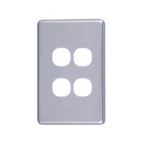 [040.000.0044] Classic 4 Gang Switch Cover  - Silver