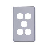 [040.000.0045] Classic 5 Gang Switch Cover  - Silver