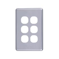 [040.000.0046] Classic 6 Gang Switch Cover  - Silver