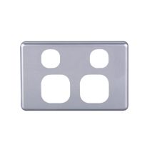 [040.000.0047] Classic Double Power Point Cover Plate  - Silver
