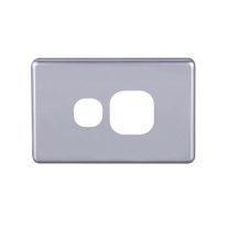 [040.000.0048] Classic Single Power Point Cover Plate - Horizontal - Silver