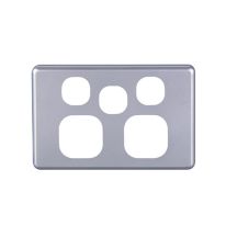 [040.000.0050] Classic Double Power Point with Extra Switch Cover Plate  - Silver